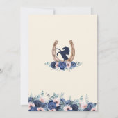 Invitation Marine bleu rose Floral Ouest Charro Quinceanera (Dos)