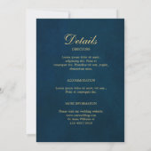 Invitation Marine bleu rose rose rose rose Boho Mariage géomé (Dos)