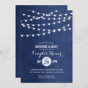 Invitation Marine Bleu String Lumières Couples Douche Invitat