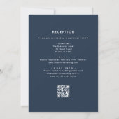 Invitation Marine bleu tout en un Eucalyptus QR Code Mariage (Dos)