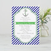 Invitation Marine bleu, vert nautique mariage nuptiale douche (Debout devant)