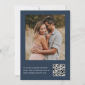 Invitation Marine Bleue Fête des mariées QR Code Photo Eucaly (Dos)