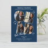 Invitation Marine Bleue GRAD Photo Collage de la fête de grad (Debout devant)