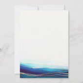 Invitation Marine Bleue Moderne Océan Or Sur la plage Mariage (Dos)