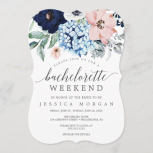 Invitation Marine Blooms Bachelorette Week-end Itinéraire