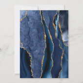 Invitation Marine Blue Agate Gold Parties scintillant Premièr (Dos)