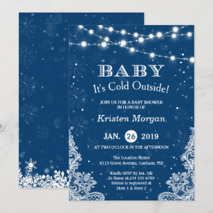 Invitation Marine Blue Baby Son froid à l'extérieur du Baby s