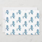 Invitation Marine Blue Beach Coral et Mariage de Seahorse (Dos)