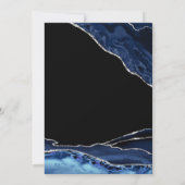 Invitation Marine Blue Black Silver Agate 70e anniversaire (Dos)