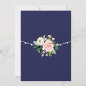 Invitation Marine Blue Blush Pink Gold Enregistrer la date (Dos)