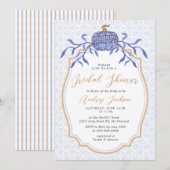 Invitation Marine Blue Chinoiserie Citrouille Automne Fête de (Devant / Derrière)