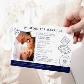 Invitation Marine Blue Cruise Passport Destination Mariage