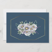 Invitation Marine Blue Daisy Floral Wedding Enregistrer la da (Dos)