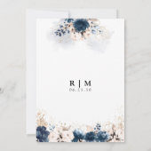 Invitation Marine Blue et Dusty Rose Nous sommes engagés Invi (Dos)