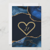 Invitation Marine Blue et Gold Parties scintillant Agate Anni (Dos)