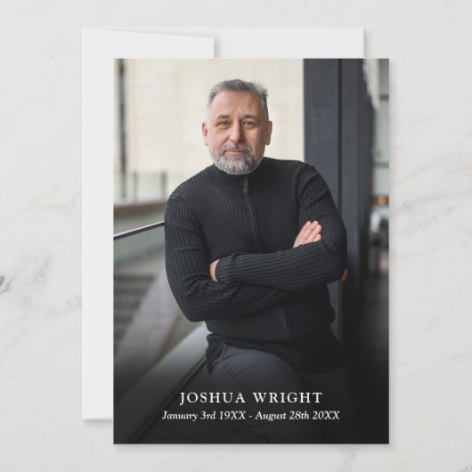 Invitation Marine Blue Floral Célébration De La Vie Funéraire (Dos)