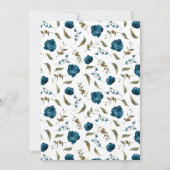 Invitation Marine Blue Floral Garden Mariage (Dos)