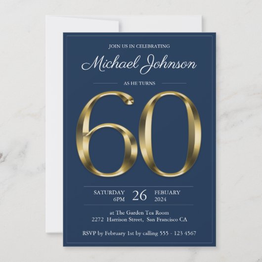 Invitation Marine Blue Gold 60e anniversaire (Devant)