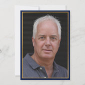 Invitation Marine Blue Gold 65th Birthday Photo (Dos)