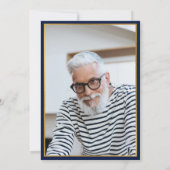 Invitation Marine Blue Gold 70th Birthday Photo (Dos)