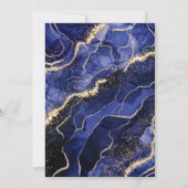 Invitation Marine Blue Gold Agate 30e fête de trente ans (Dos)