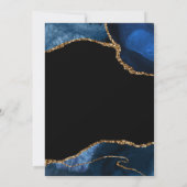 Invitation Marine Blue & Gold Agate Anniversaire virtuel (Dos)