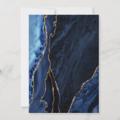 Invitation Marine Blue Gold Agate Surprise 70e anniversaire (Dos)