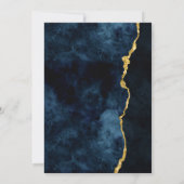 Invitation Marine Blue Gold Foil Agate Douche nuptiale Invita (Dos)