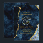 Invitation Marine Blue Gold Foil Agate Gilt Wedding Invitatio<br><div class="desc">Marine Blue & Gold Foil Aquarelle Marbre Agate Gilded Geode Design,  avec polices Moderne et Script. Invitations de mariage tendance et chic ! ~ Regardez ma boutique pour voir l'ensemble de la suite mariage pour ce design!</div>