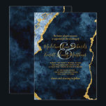 Invitation Marine Blue Gold Foil Agate Gilt Wedding Invitatio<br><div class="desc">Marine Blue & Gold Foil Aquarelle Marbre Agate Gilded Geode Design,  avec polices Moderne et Script. Invitations de mariage tendance et chic ! ~ Regardez ma boutique pour voir l'ensemble de la suite mariage pour ce design!</div>