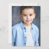 Invitation Marine Blue Gold Frame First Holy Communion Photo (Dos)