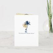 Invitation Marine Blue Gold Palm Tree Bahamas Passport Mariag (Dos)