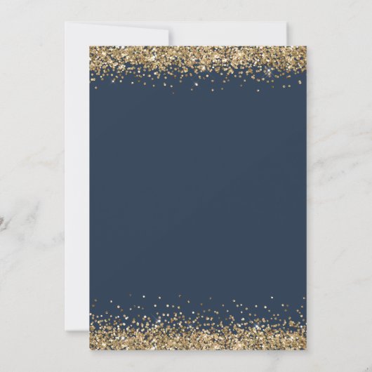 Invitation Marine Blue Gold Parties scintillant N'importe que (Dos)