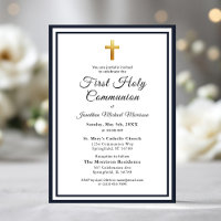 Marine Blue Gold Première communion sacrée Garçon