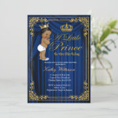 Invitation Marine Blue Gold Prince Baby shower ethnique invit (Debout devant)