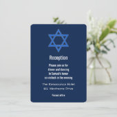 Invitation Marine Blue Gold Star de David Bar Mitzvah Récepti (Debout devant)