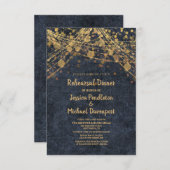 Invitation Marine Blue Gold String éclaire la répétition de B (Devant / Derrière)