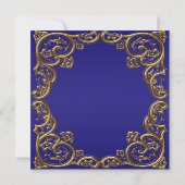 Invitation Marine Blue Gold Tiara Sweet 15 Quinceanera (Dos)
