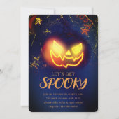 Invitation Marine Blue Gradient Marine bleu Éffrayant Hallowe (Devant)
