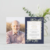 Invitation Marine Blue Green Célébration de la vie Photo (Debout devant)