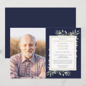 Invitation Marine Blue Green Célébration de la vie Photo (Devant / Derrière)