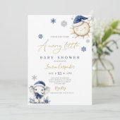 Invitation Marine Blue Merry Little Baby shower (Debout devant)