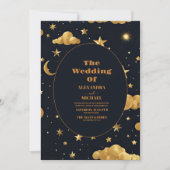 Invitation Marine Blue Mid Summer Night Dream Mariage céleste (Devant)