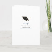 Invitation Marine Blue Modern Textured Photo Graduation (Dos)