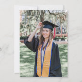 Invitation Marine Blue Moderne Floral Confetti Graduation (Dos)