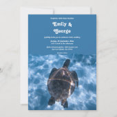 Invitation Marine Blue Nautical Turtle Beach Mariage côtier (Devant)