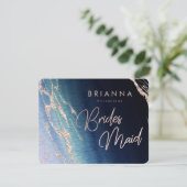Invitation Marine Blue Ombre Agate Serez-Vous Ma Bridesmaid (Debout devant)