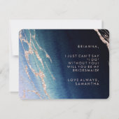 Invitation Marine Blue Ombre Agate Serez-Vous Ma Bridesmaid (Dos)