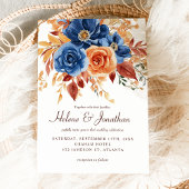 Invitation Marine Blue Orange Terracotta Élégant mariage