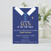 Invitation Marine Blue Polo Chemise Logo Baby shower Invitati (Debout devant)